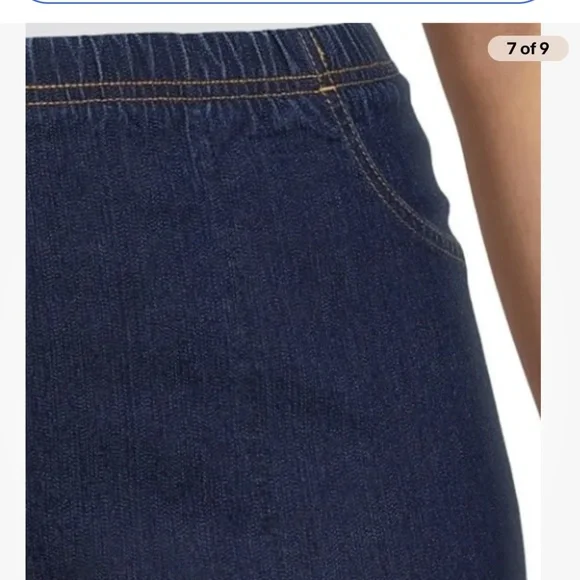 Just My Size Women’s Plus 4 Pocket Pull On Dark Indigo Shorts Size 3X NEW - Picture 7 of 9